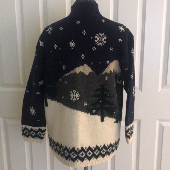 Vintage Lauren Ralph Lauren Dog Mountain Skiing Knit Wool Sweater Men’s S Unixex - Picture 2 of 16